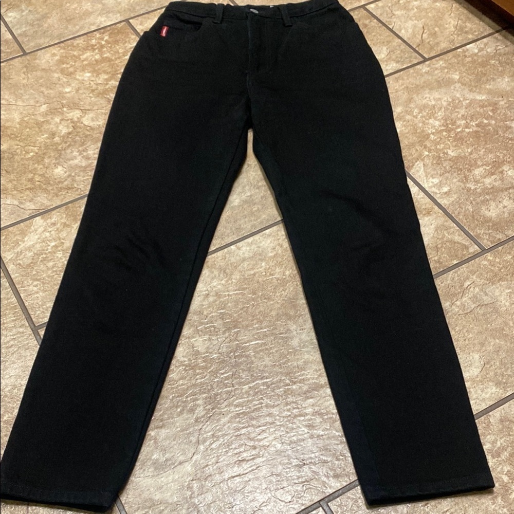 Just USA Size 7 Black High Rise Straight Leg Jeans Denim Classic Cotton Timeless